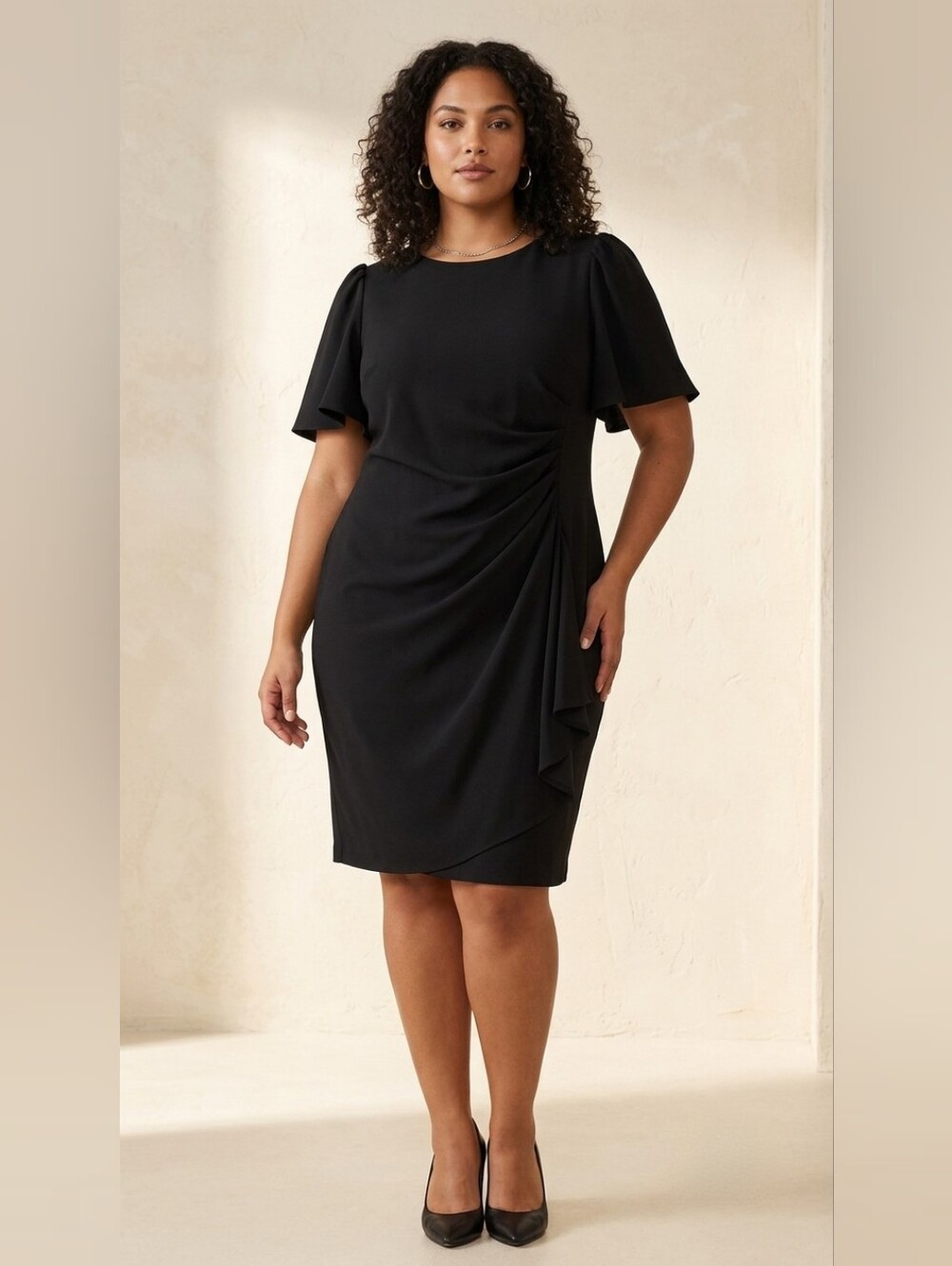 129. DKNY Scuba Crepe Sheath Dress Plus Size